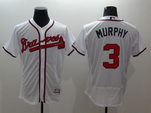 Braves #3 Dale Murphy White Flexbase Authentic Collection Stitched Jersey - Zenithce