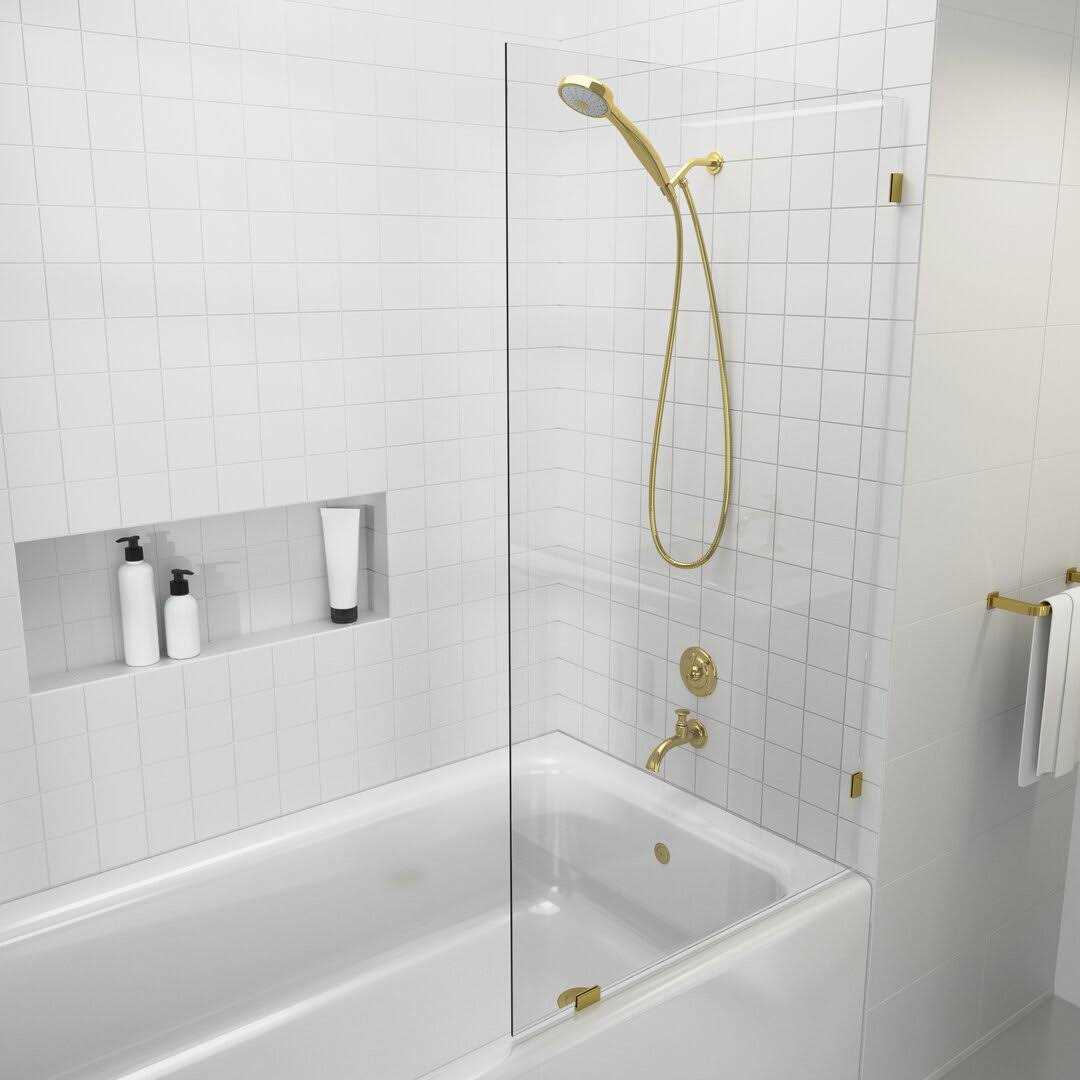 Glass Warehouse GW-BF 58.25 x Frameless Shower Bath Fixed Panel Finish - Zenithce