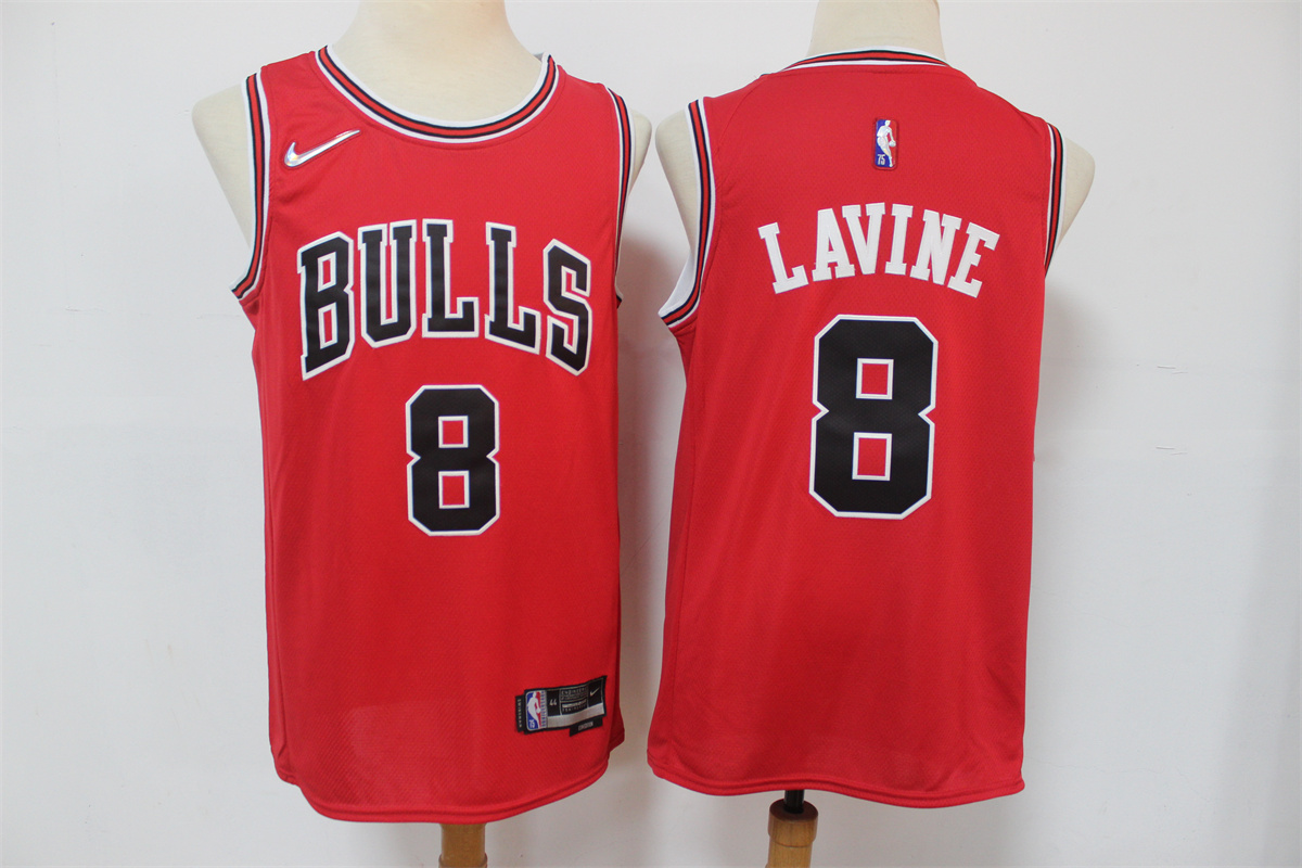 Chicago Bulls #8 Zach LaVine Red 75th Anniversary Diamond 2021 Stitched Jersey - Zenithce
