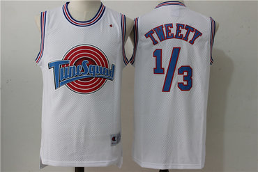 Tune Squad 1 3 Tweety White Stitched Movie Jersey - Zenithce