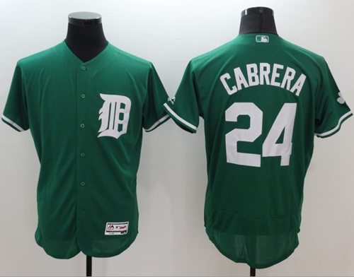 Tigers #24 Miguel Cabrera Green Celtic Flexbase Authentic Collection Stitched Jersey - Zenithce