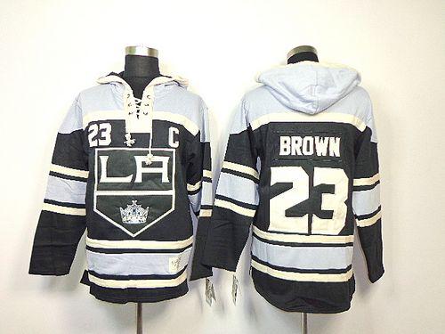 Kings #23 Dustin Brown Black Sawyer Hooded Sweatshirt Stitched Jersey - Zenithce
