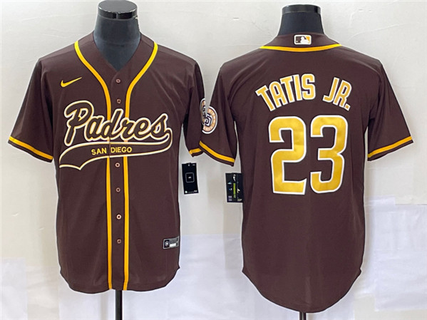 San Diego Padres #23 Fernando Tatis Jr. Brown Cool Base Stitched Jersey - Zenithce