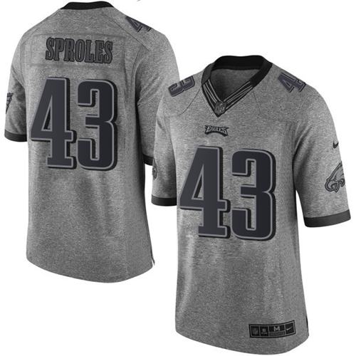 Eagles #43 Darren Sproles Gray Stitched Limited Gridiron Gray Nike Jersey - Zenithce