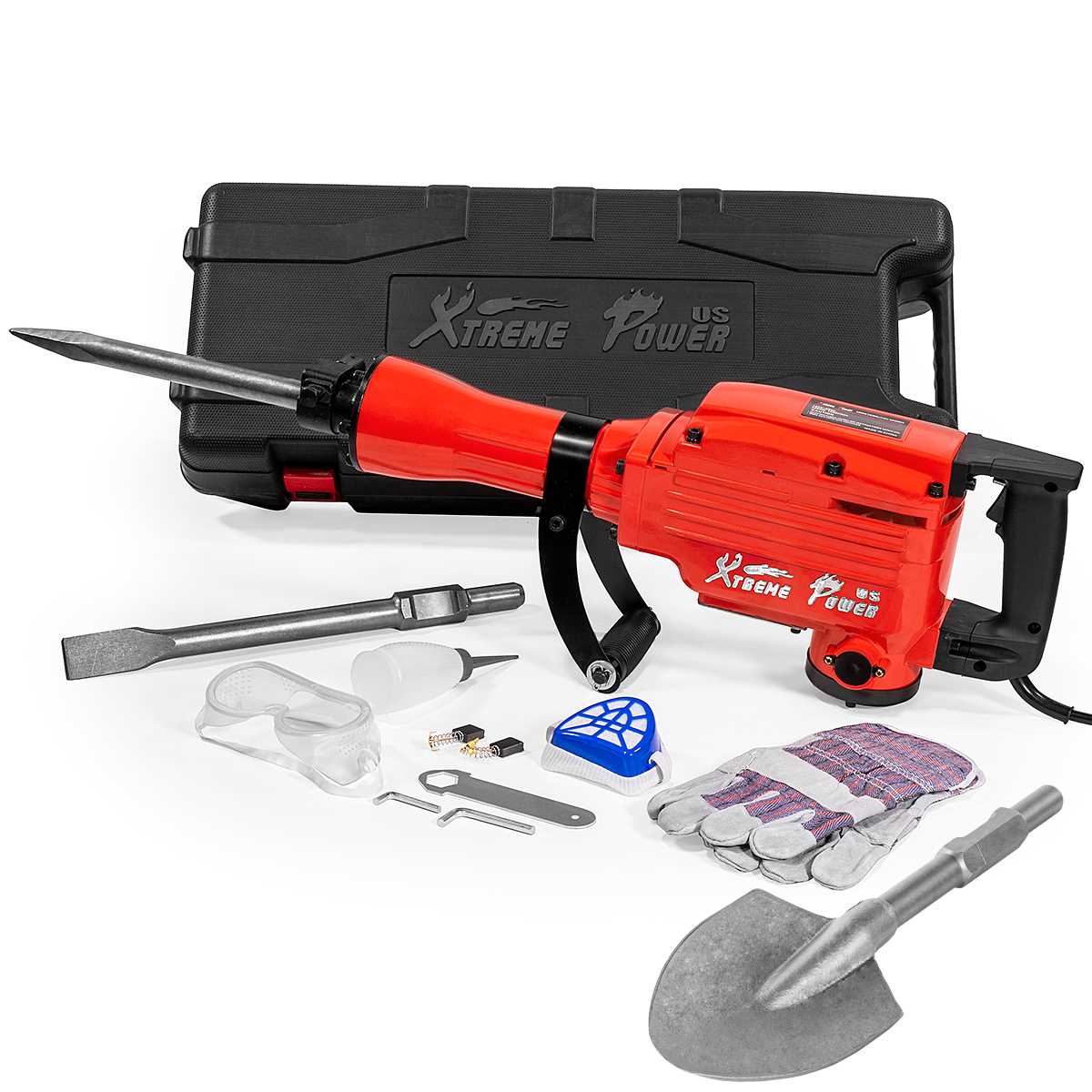 XtremepowerUS 2200-Watt Demolition Jack Hammer Concrete Breaker Kit - Zenithce