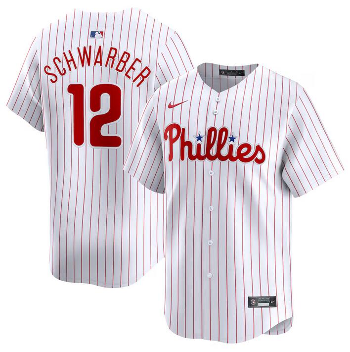 Philadelphia Phillies #12 Kyle Schwarber White Home Limited Stitched Jersey - Zenithce