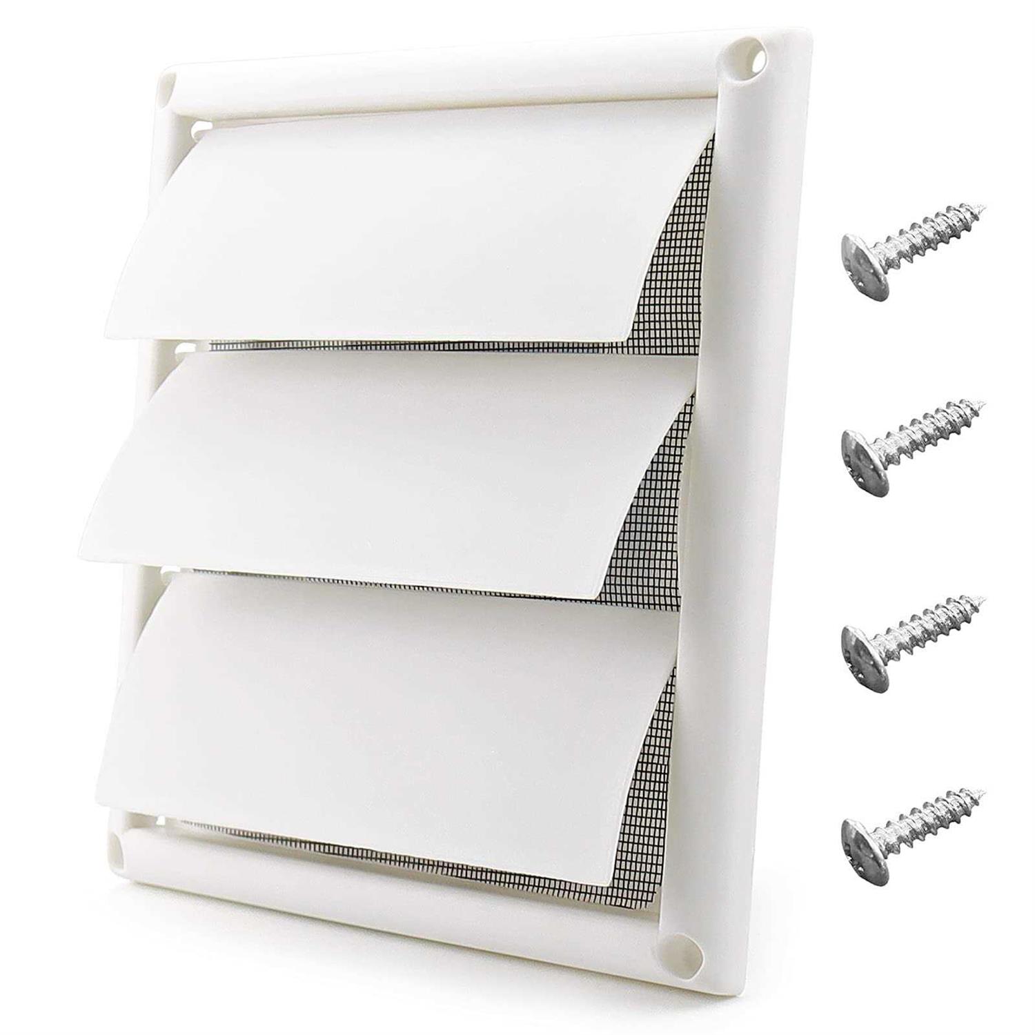 Funmit 4 Dryer Vent Cover for Exterior Wall Vent Hood Outlet Airflow Vent Dryer Air Vent with Screen Includes 4 Screw for Easy Installation - Zenithce