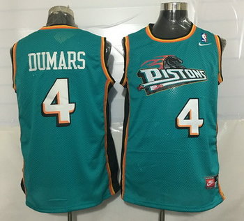 Detroit Pistons #4 Joe Dumars Teal Green Hardwood Classics Soul Swingman Throwback Jersey - Zenithce