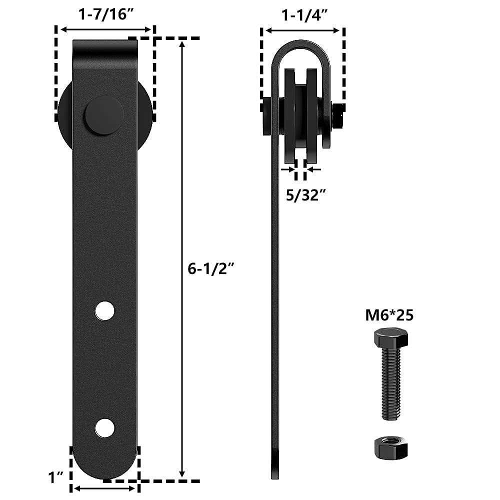 SKYSEN 6FT Heavy Duty Sliding Barn Door Hardware Single Track Bypass Double Door Kit - Zenithce