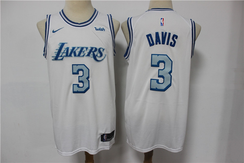 Los Angeles Lakers #3 Anthony Davis White NEW 2021 Wish City Edition Stitched Jersey - Zenithce