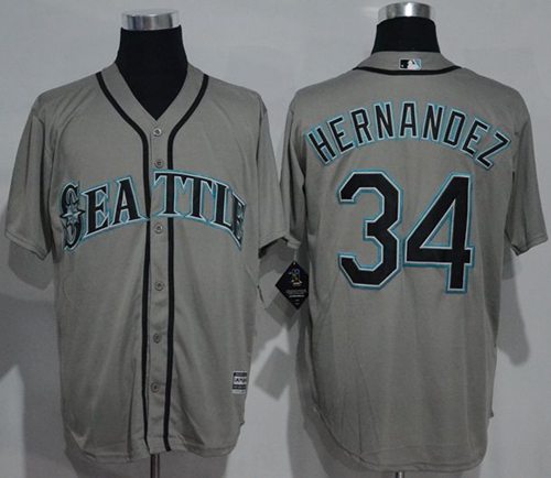 Mariners #34 Felix Hernandez Grey New Cool Base Stitched Jersey - Zenithce
