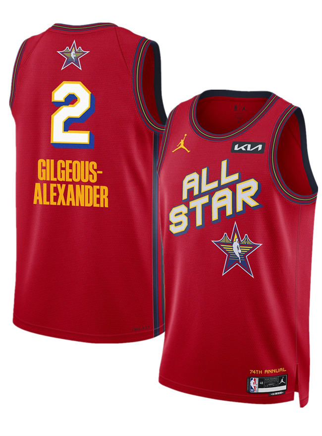 2025 All-Star #2 Shai Gilgeous-Alexander Red Stitched Jersey - Zenithce