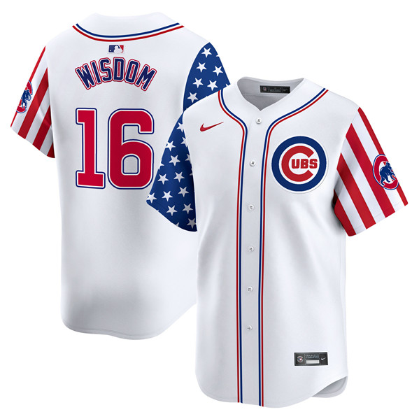 Chicago Cubs #16 Patrick Wisdom White 2024 Independence Day Vapor Limited Stitched Jersey - Zenithce