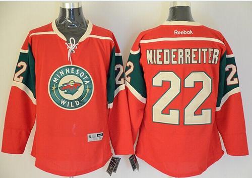 Wild #22 Nino Niederreiter Red Stitched Jersey - Zenithce