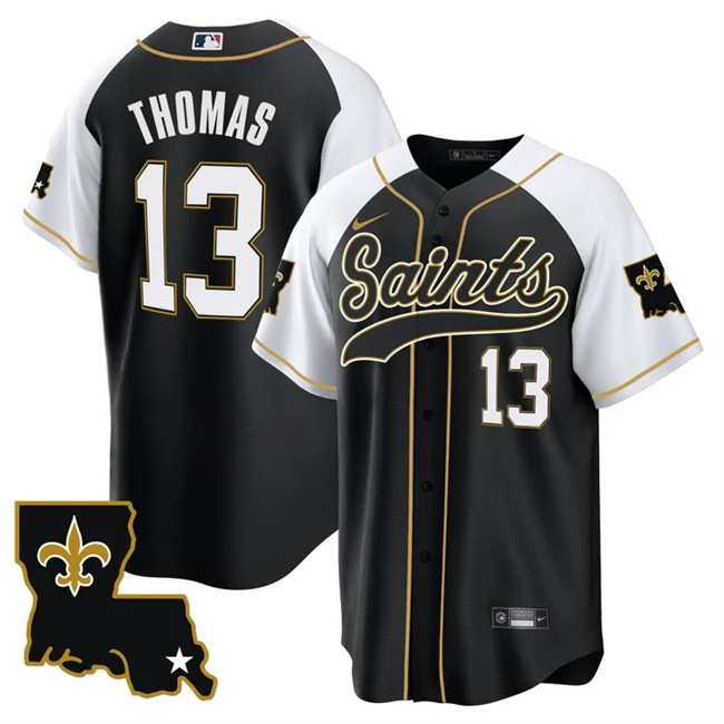 New Orleans Saints #13 Michael Thomas Black White 1987 Legacy Cool Base Stitched Jersey - Zenithce