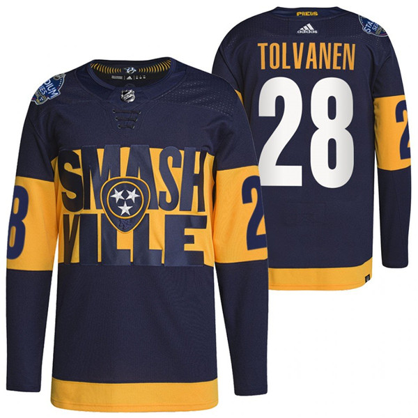 Nashville Predators #28 Eeli Tolvanen 2022 Navy Stadium Series Breakaway Player Stitched Jersey - Zenithce