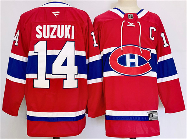 Montreal Canadiens #14 Nick Suzuki Red 2024-25 Stitched Jersey - Zenithce