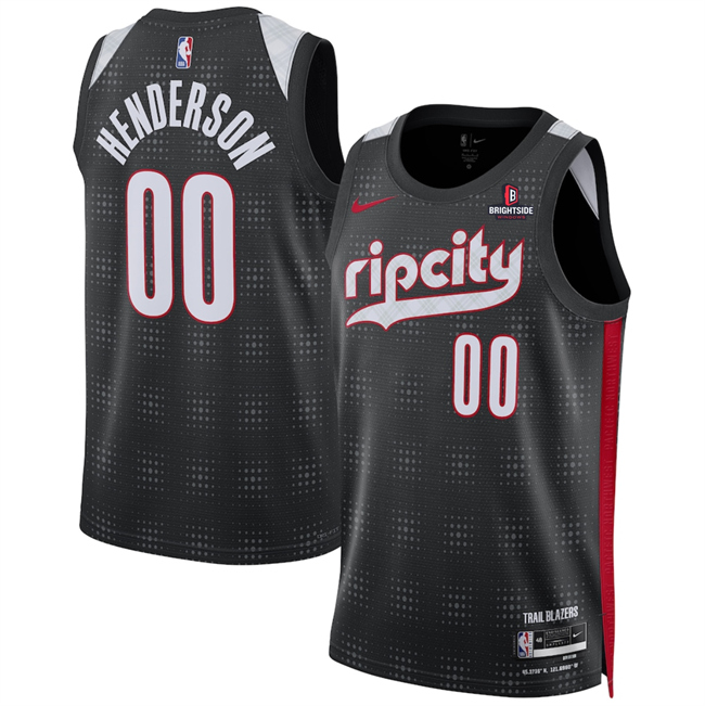 Portland Trail Blazers #00 Scoot Henderson Black 2024-25 City Edition Edition Stitched Jersey - Zenithce