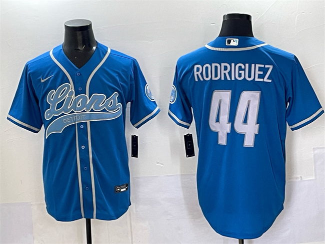 Detroit Lions #44 Malcolm Rodriguez Blue Cool Base Stitched Jersey - Zenithce