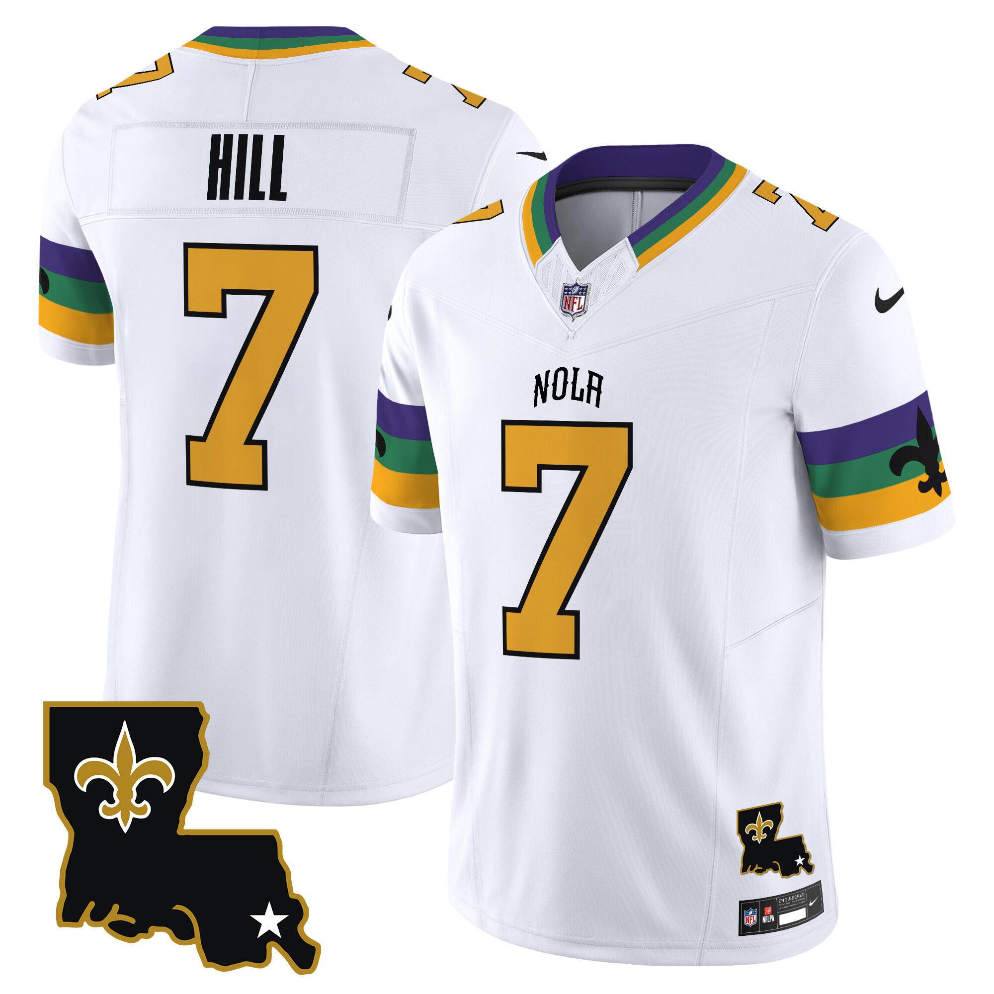New Orleans Saints #7 Taysom Hill White 2024 F.U.S.E. Vapor Limited Stitched Jersey - Zenithce