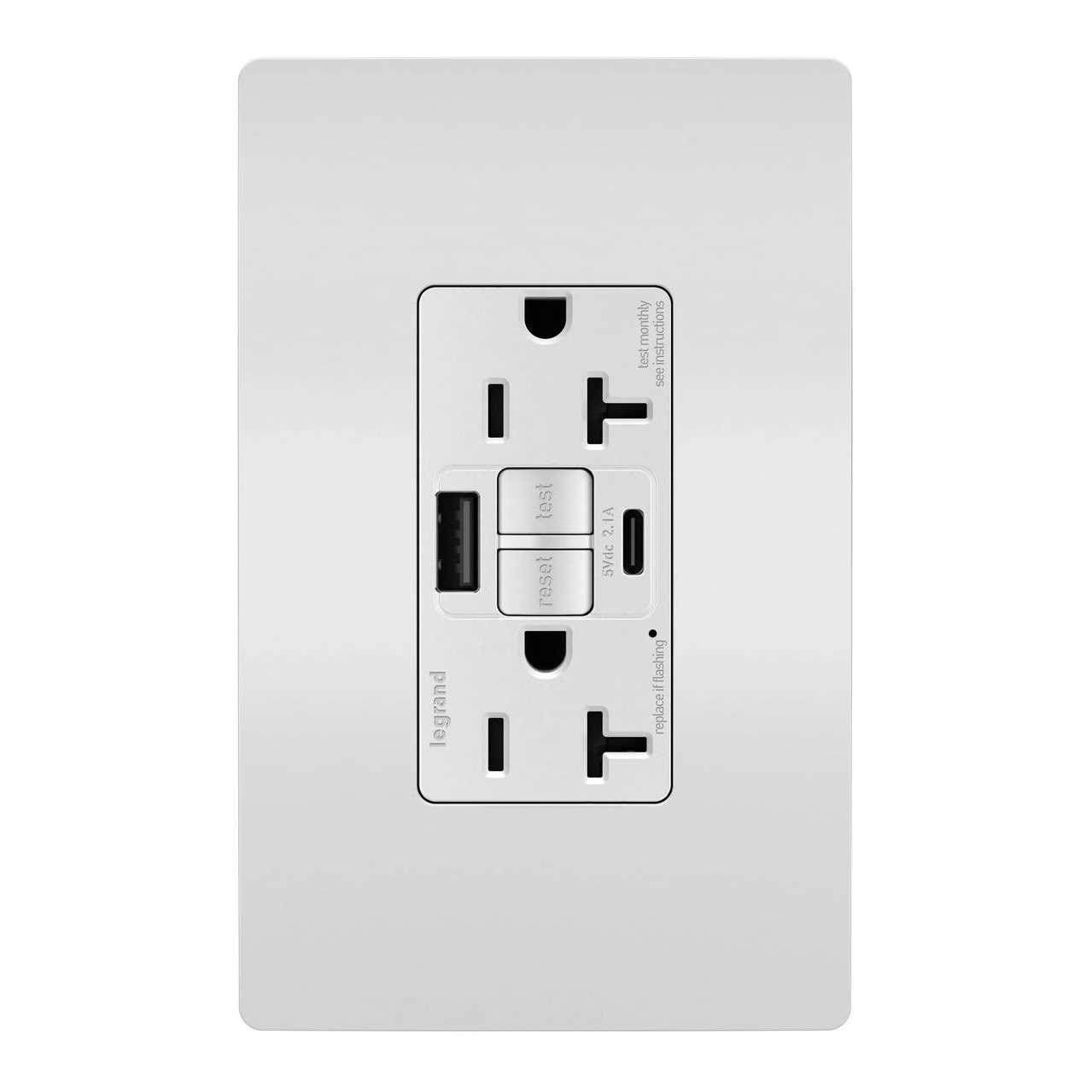 Radiant 20 Amp Ultra-Fast PLUS Power Delivery Type-C USB Outlet Tamper-Resistant TR20USBPD - Zenithce