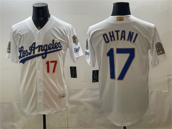 Los Angeles Dodgers #17 Shohei Ohtani White 2026 Gold Collection 9x B2B Champs Patch Stitched Jersey - Zenithce
