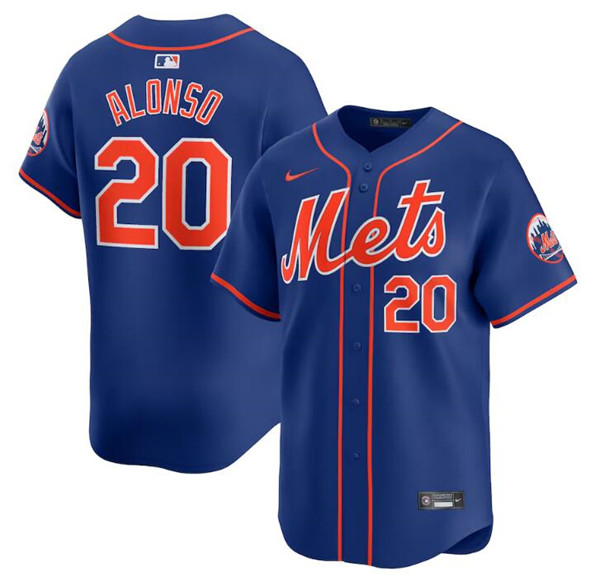 New York Mets #20 Pete Alonso Royal 2024 Alternate Limited Stitched Jersey - Zenithce