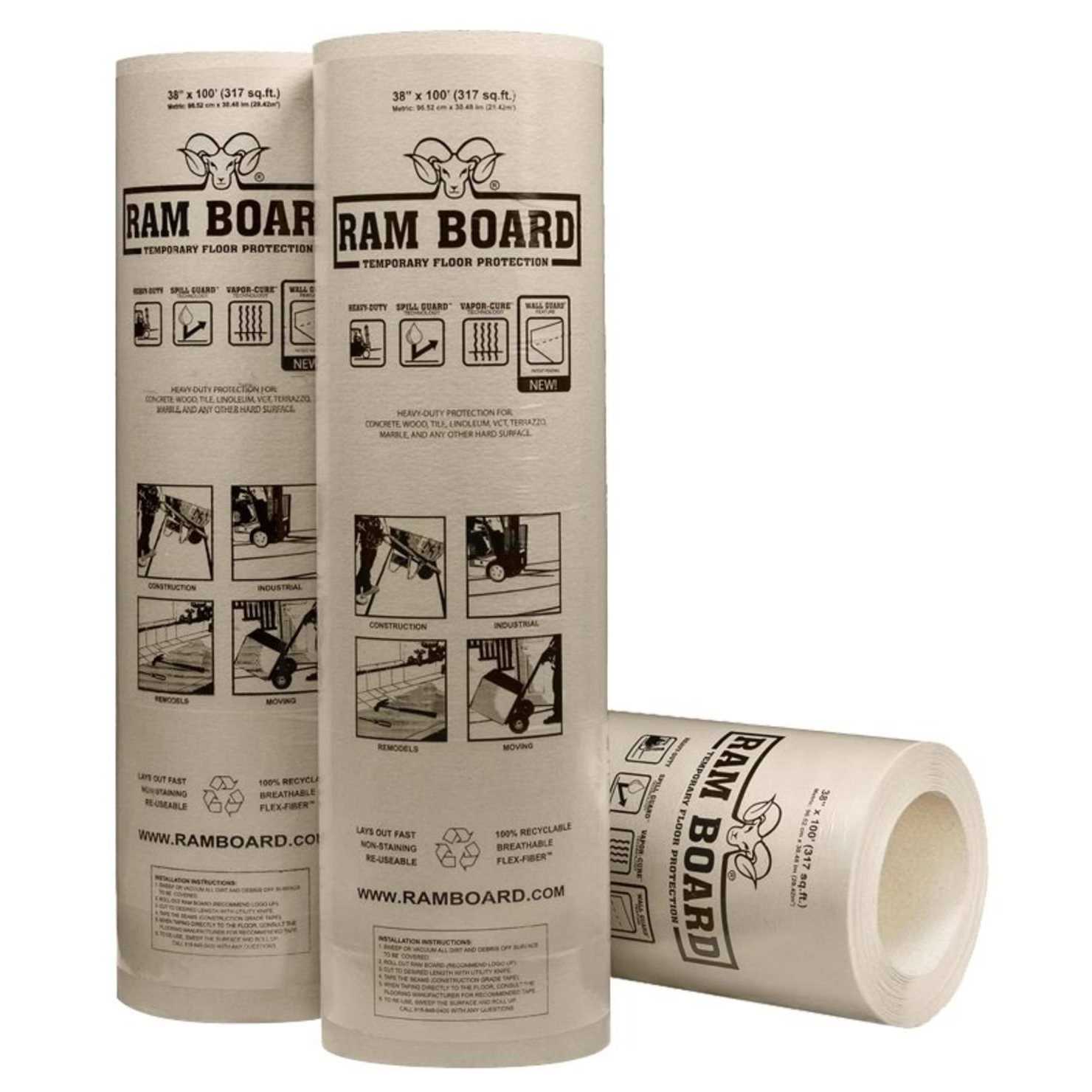 Ram Board 38 in. x 100 ft. Temporary Floor Protector - Zenithce