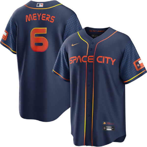 Houston Astros #6 Jake Meyers Navy City Connect Cool Base Stitched Jersey - Zenithce