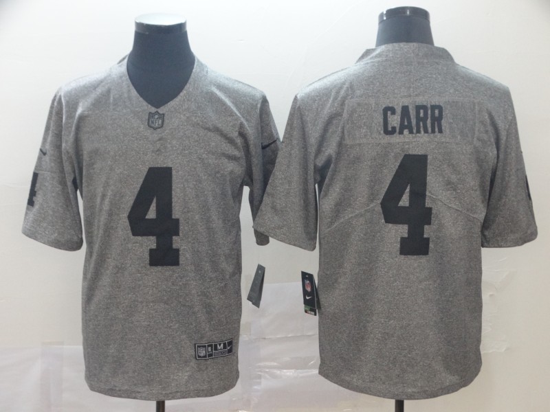 Raiders #4 Derek Carr Grey Limited Stitched Jersey - Zenithce