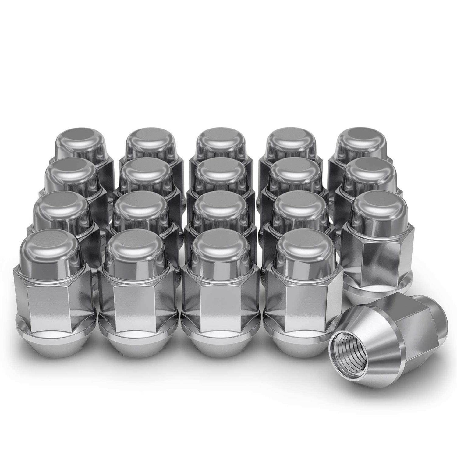 White Knight Wheel Accessories Lug-N-Lock 12mm Black Chrome Bulge Acorn Wheel Kit 761707 - Zenithce