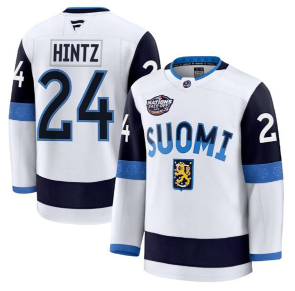 Finland #24 Roope Hintz White 2025 4 Nations Face-Off Premium Stitched Jersey - Zenithce