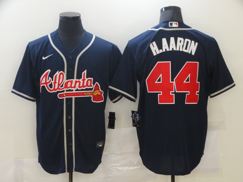 Atlanta Braves #44 Hank Aaron Navy Stitched Jersey - Zenithce