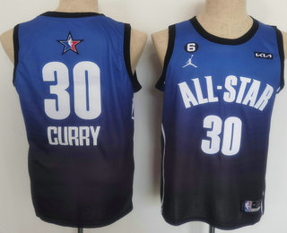 Golden State Warriors 30 Stephen Curry Navy Blue 2022 All Star 6 Patch Icon Sponsor Swingman Jersey - Zenithce