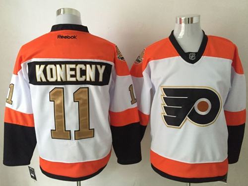 Flyers #11 Travis Konecny White 3rd Stitched Jersey - Zenithce