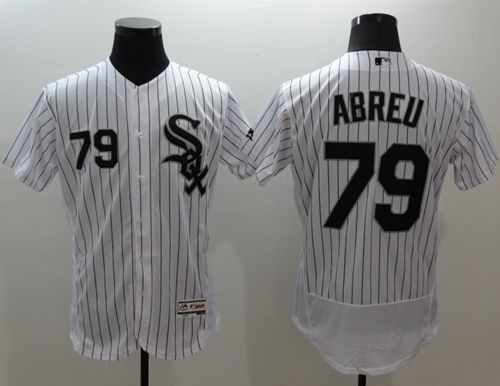 White Sox #79 Jose Abreu White(Black Strip) Flexbase Authentic Collection Stitched Jersey - Zenithce