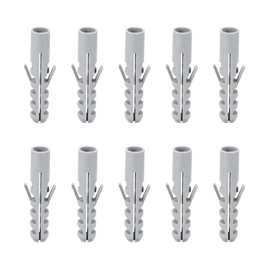 Harfington 10x50mm Expansion Pipe Anchor Tube Plastic Gray - Zenithce