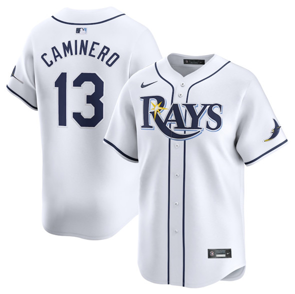 Tampa Bay Rays #13 Junior Caminero White 2024 Home Limited Stitched Jersey - Zenithce
