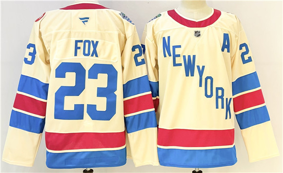 New York Rangers #23 Adam Fox Beige 2025-26 Winter Classic With A Patch Stitched Jersey - Zenithce