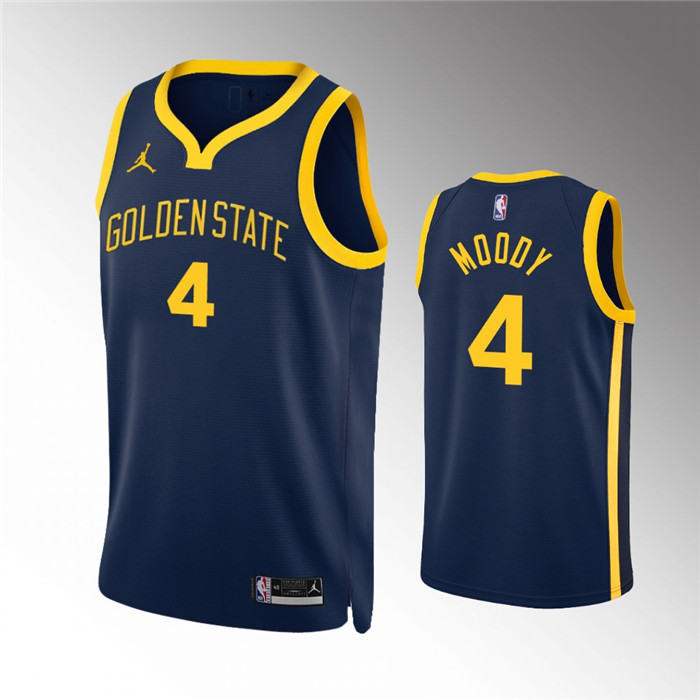 Golden State Warriors #4 Moses Moody Navy Statement EditionStitched Jersey - Zenithce