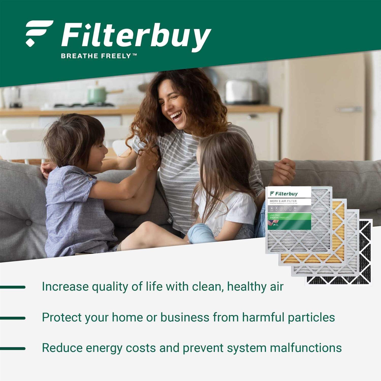 Filterbuy Merv 8 Odor Eliminator Pleated Hvac AC Furnace Air Filters with Activated Carbon - Zenithce