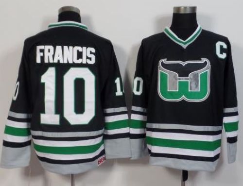 Whalers #10 Ron Francis Black CCM Throwback Stitched Jersey - Zenithce