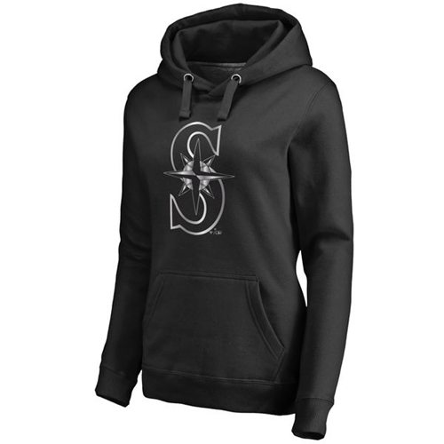 Women's Seattle Mariners Platinum Collection Pullover Hoodie Black - Zenithce