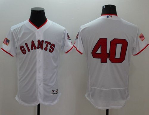 Giants #40 Madison Bumgarner White Fashion Stars Stripes Flexbase Authentic Stitched Jerseys - Zenithce