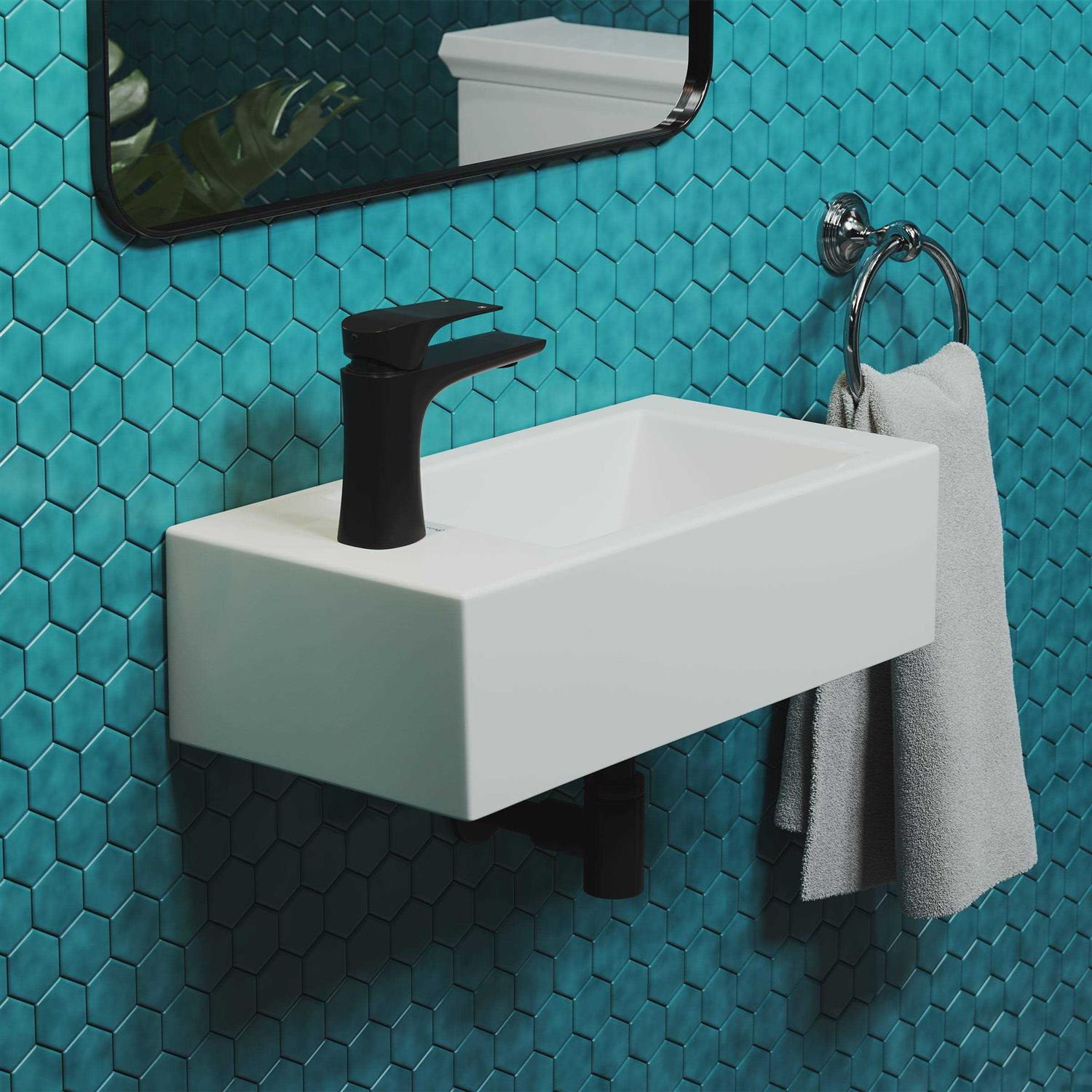 Swiss Madison Voltaire Ceramic Wide Rectangle Vessel Sink SM-VSM292W1 - Zenithce