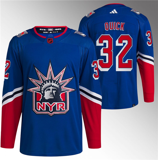 New York Rangers #32 Jonathan Quick Blue Reverse Retro Stitched Jersey - Zenithce