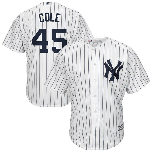 New York Yankees #45 Gerrit Cole Majestic White Cool Base Jersey - Zenithce