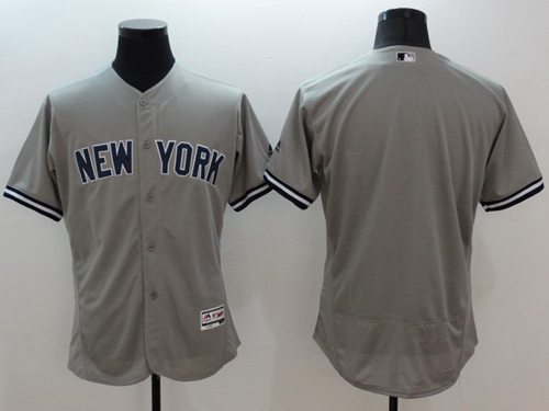 Yankees Blank Grey Flexbase Authentic Collection Stitched Jersey - Zenithce