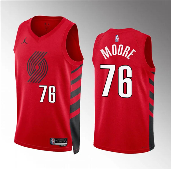 Portland Trail Blazers #76 Taze Moore Red Statement Edition Stitched Jersey - Zenithce