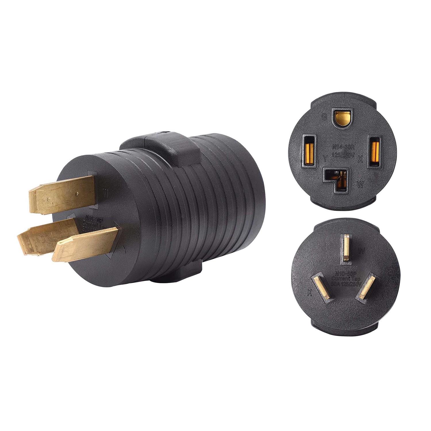 Onetak Nema 10-50p To 10-30r 120v 240v0 Amp 3 Prong Male Plug 3 Female Receptacle Dryer Power Cord Adapter at MechanicSurplus.com - Zenithce